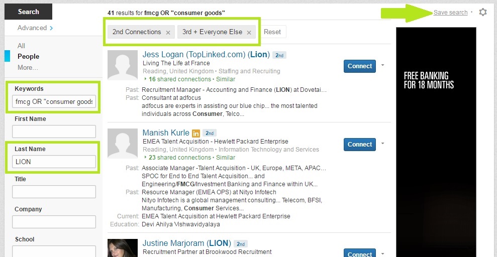 LinkedIn saved search - LIONs
